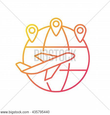 Excellent Connectivity Gradient Linear Vector Icon. Changi Airport. Flights To International Destina