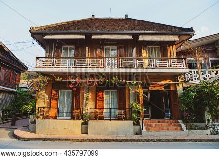 Architecture Of Ancient Town In Luang Phrabang, Laos