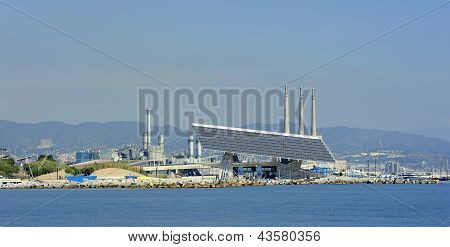 Solar-Panel in Barcelona Forum und zentrale Termica Del Besos