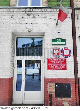 Bytom, Poland - February 13, 2021: Epidemiological Station (sanepid) Of Panstwowa Inspekcja Sanitarn