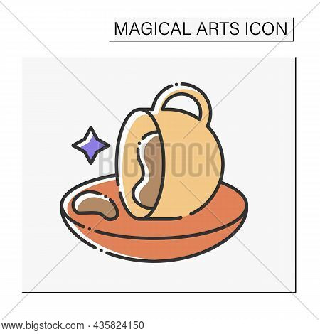 Magic Color Icon. Coffee Grounds Prediction. Divination. Magical Arts Concept. Isolated Vector Illus