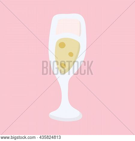 Hand-drawn Wine Glass. Doodle Style Vector Illustration. Design Element For Post Cards, Invitations 