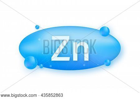 Zn, Zinc For Healthcare Design. Vitamin Complex. Healthcare Concept. Food Concept. Organic Food Icon