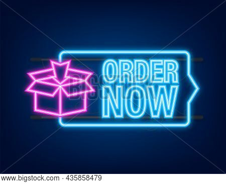 Order Now For Marketing Design. Web, Graphic, Banner. Website Icon Symbol. Website Template. Neon Ic