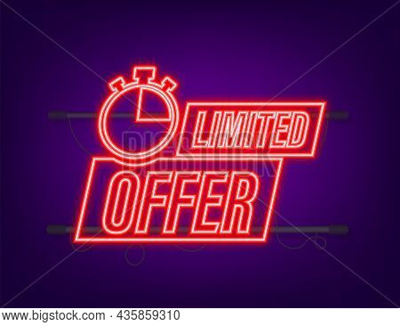 Limited Offer, Great Design For Any Purposes. Neon Icon. Best Product. Vector Stock Illustration
