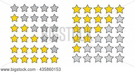 Rating Stars Set. Winner Award Sign. Site Design Element. Communication Concept.  Vector Illustratio