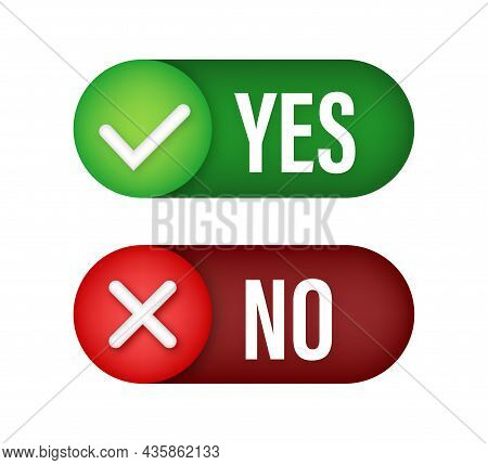Yes No Word Text On Talk Shape. Vector Stock Illustration Yes No In Speech Bubble On White Backgroun