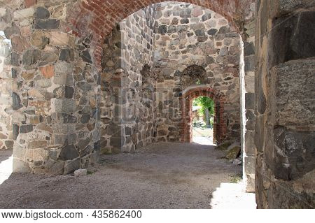 Sweden, Sigtuna - May 31 2019: Detailed View Of Saint Olof Church Ruins On May 31 2019 In Sigtuna, S