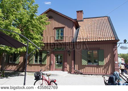 Sweden, Sigtuna - May 31 2019: The View Of Handelsbanken Bank Old Building In A Sunny Day On May 31 