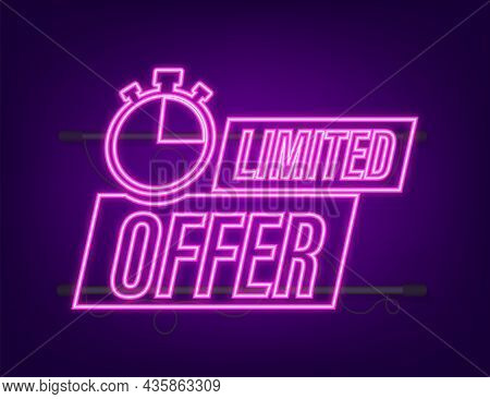 Limited Offer, Great Design For Any Purposes. Neon Icon. Best Product. Vector Stock Illustration
