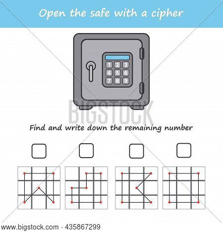 A Game For Children. Open The Safe With A Cipher. Cross Out Numbers By Algorithm. Iq Test. A Game Fo