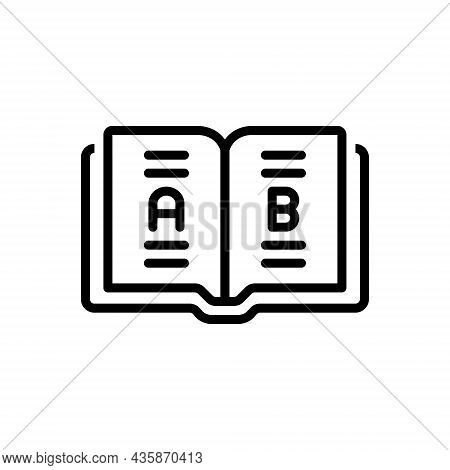 Black Line Icon For Subject Topic Subject-matter Theme Book Script