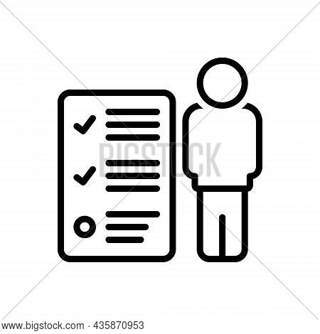 Black Line Icon For Responsibilities Authority Burden Duty Power Liability