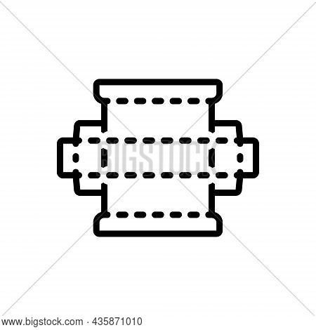 Black Line Icon For Dies Diecut Box Cardboard Dieline Layout