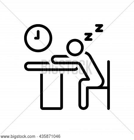 Black Line Icon For Idle Inactive Passive Lazy Sluggish Slack Useless Student Sleep