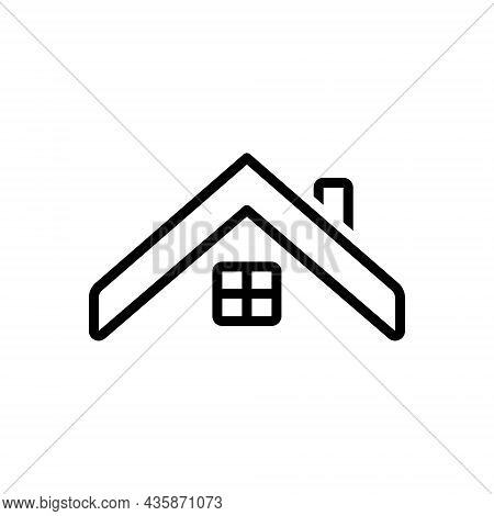 Black Line Icon For Roof Apartment Architecture Home Buildin Waterproof Roofing House Renovation
