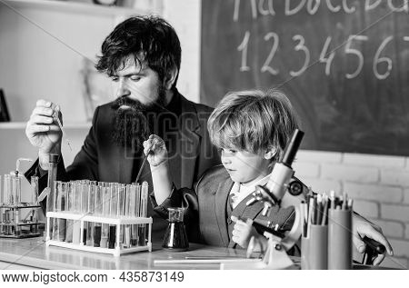 Teacher Child Test Tubes. Kid Cognitive Development. Cognitive Concept. Mental Process Acquiring Kno