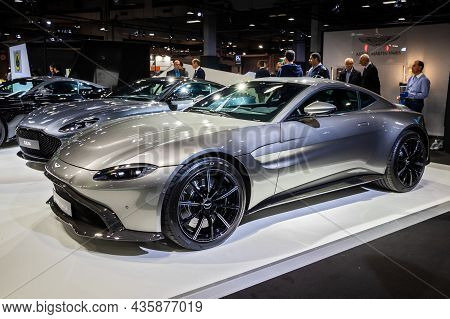 Aston Martin Vantage Sports Car Showcased At The Paris Motor Show. Paris, France - October 2, 2018.