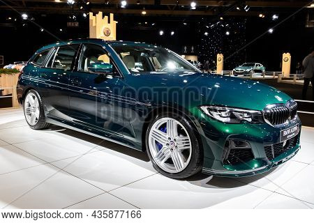 Bmw Alpina B3 Touring Allrad Car Showcased At The Brussels Autosalon 2020 Motor Show. January 9, 202