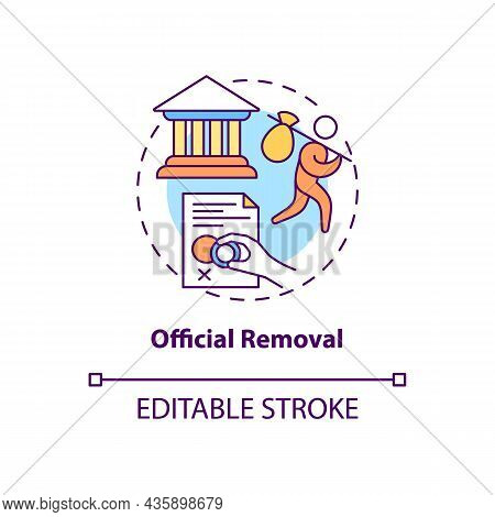 Official Removal Concept Icon. Visa Denied. Refusal For Border Entry. Immigrant Leaves Country. Depo