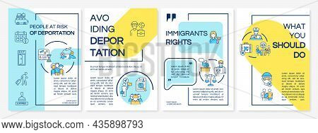 Danger Of Deportation Brochure Template. Avoid Departure. Flyer, Booklet, Leaflet Print, Cover Desig
