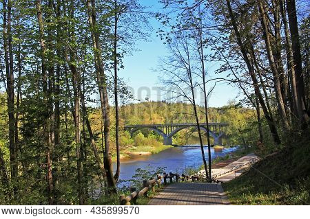 Sigulda, Latvia - 23 May 2020: Spring In Sigulda. Sigulda Is Located 53 Kilometers From The Capital 