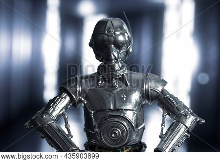 OCT 11 2021: Star Wars RA-7 protocol droid - Death Star droid - Customized action figure