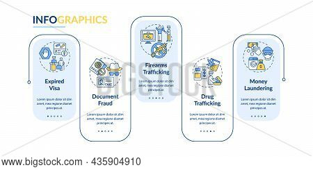 Deportation Causes Vector Infographic Template. Border Control Presentation Outline Design Elements.