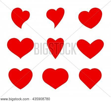 Heart shape desingn icon set. Love valentine day symbol isolated on white background
