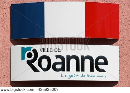 Roanne, France - May 31, 2020: Logo Of The City Of Roanne In Loire Department, France