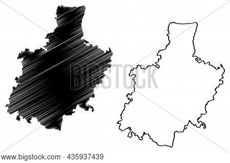 Kolar District (karnataka State, Republic Of India, Bangalore Division) Map Vector Illustration, Scr