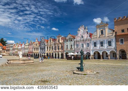 Telc, Czech Republic - 07 06 2021: The Main Square - Zacharias Of Hradec Square
