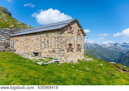 Old Prague Hut, German: Alte Prager Hutte. Small Stone Tourist House Southeast Of Grossvenediger, Ho