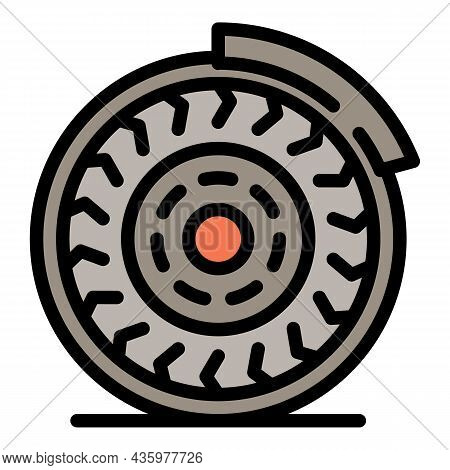 Car Brake Disc Icon. Outline Car Brake Disc Vector Icon Color Flat Isolated