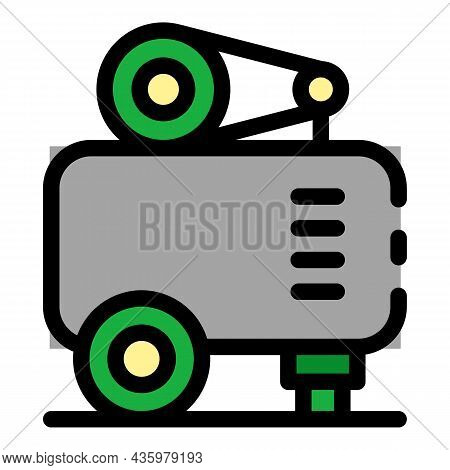 Air Compressor Unit Icon. Outline Air Compressor Unit Vector Icon Color Flat Isolated