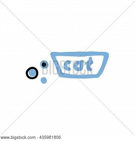 Cartoon Cat Food, Vector Doodle Illustration, Hand-drawn