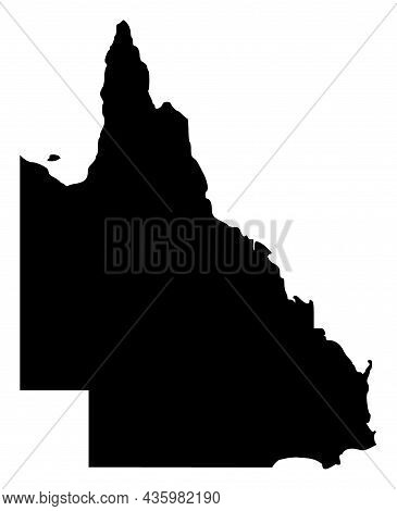 Vector Queensland - Australia Map Illustration. An Isolated Illustration Of Queensland - Australia M