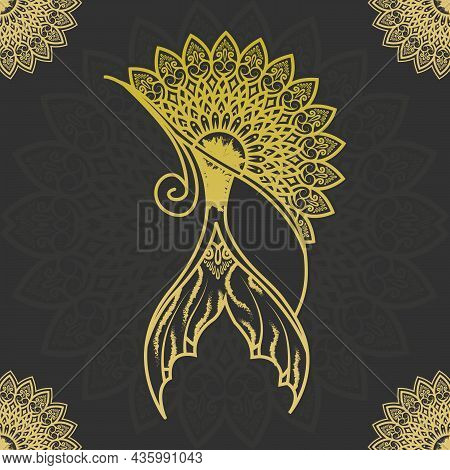 Luxury Ornamental Mandala Design Background In Gold Color, Arabic Islamic East Style. Ramadan Style 
