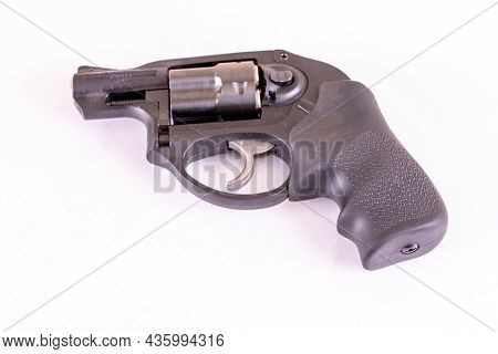 Hammerless 38 Special Revolver On A White Background