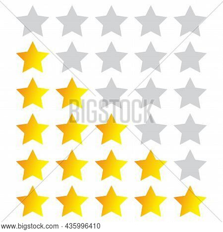 Golden And White Rating Stars Set. Winner Award Sign. Site Design Element. Game Concept. Vector Illu