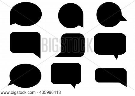 Speech Dialogue Set. Shadow Effect. Communication Concept. Freehand Art. Banner Design. Vector Illus
