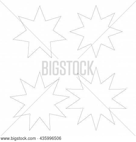 Polygonal Forms Icon. Geometric Figure. Line Art. School Education. Basic Math Element. Vector Illus