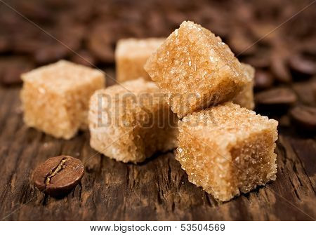 Brown Cane Sugar With Coffee Beans