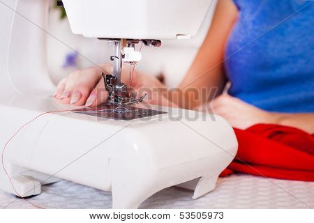 Working from home, a tailor at work.