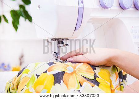 Working from home, a tailor at work.