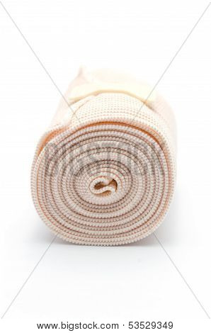 Elastic ACE compression bandage warp unwrapped, isolated