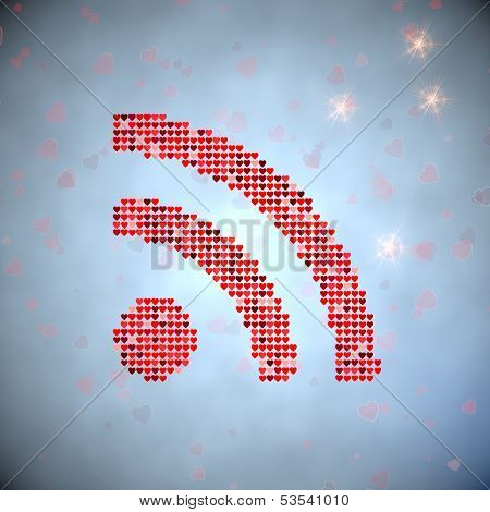 3D Render Of A Soft Wifi Symbol Of Thousand Hearts