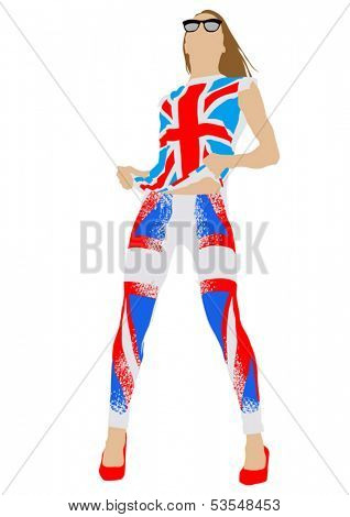 Vector drawing of dress colors of British flag. Property release is attached to the file