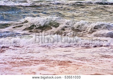 Sea Waves Water Background Natural Stormy Seaside View
