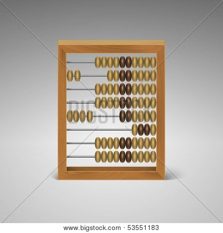 isolated retro light wood abacus for calculation